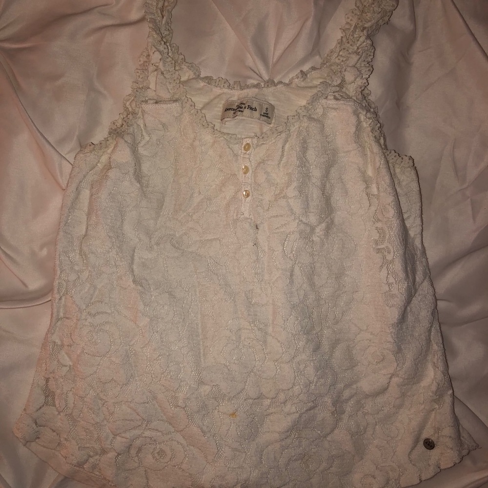 Hollister white lace tank top